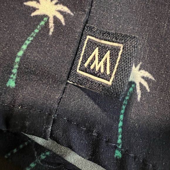 Mizzen+Main Performance Navy Short-Sleeve Button-Up Palm Tree Print Men’s XL - Picture 10 of 10